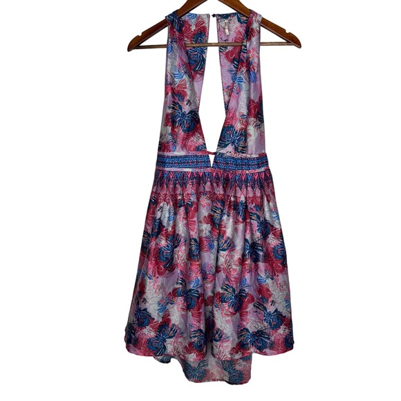 Free People Daydream Floral Butterfly Print‎ Dress Boho Festival Feminine Sz L - Picture 3 of 12